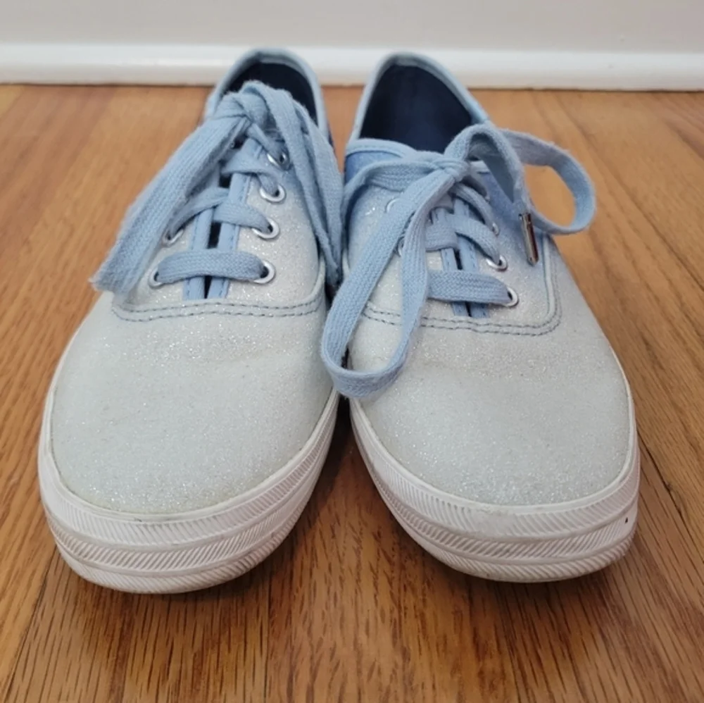 Keds Women's Blue Ombré Glitter Sneakers Sz 6.5‎ Sparkle Swiftie Concert Lace Up